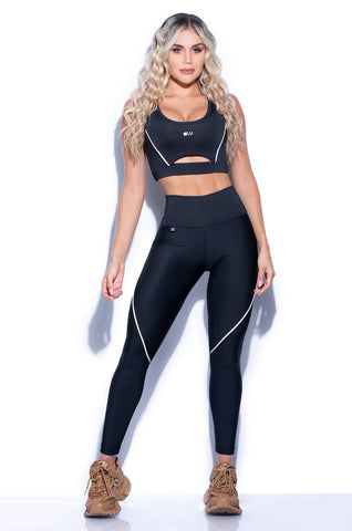 Legging Leather Effect High Waist Black Color